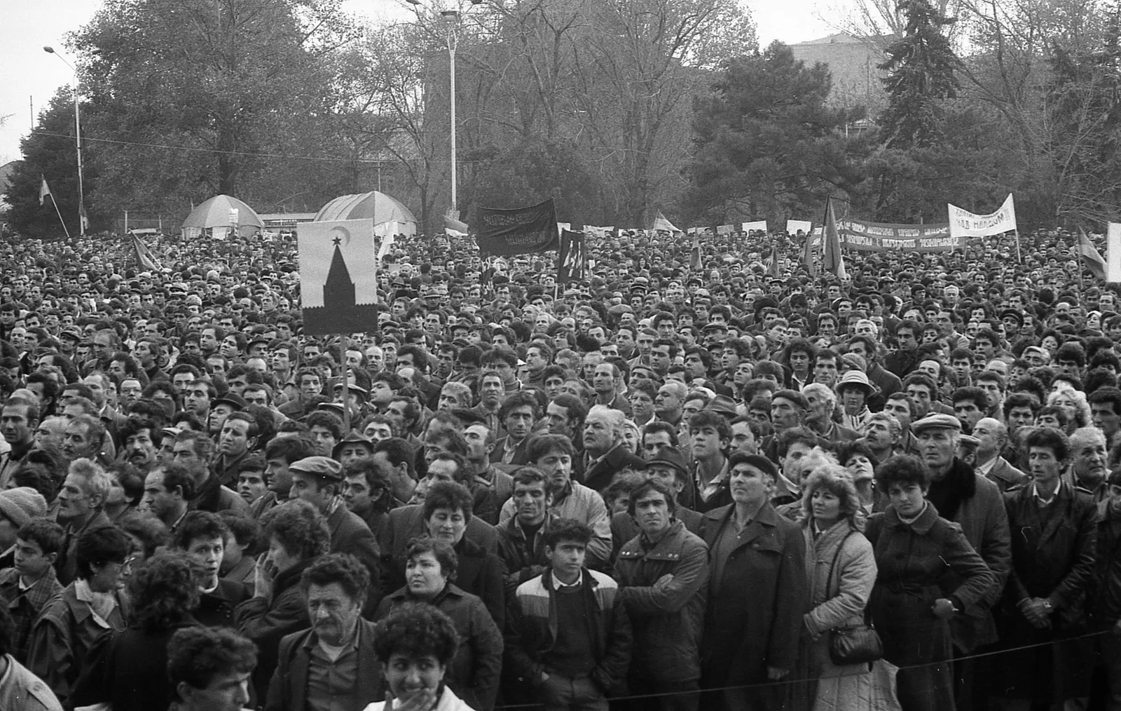 Historische Massenkundgebung in Armenien während der politischen Umbruchjahre